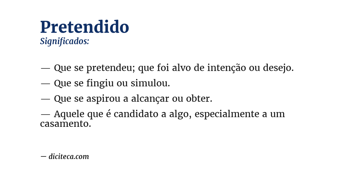 Significado de pretendido