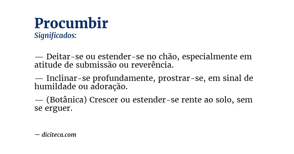 Significado de procumbir