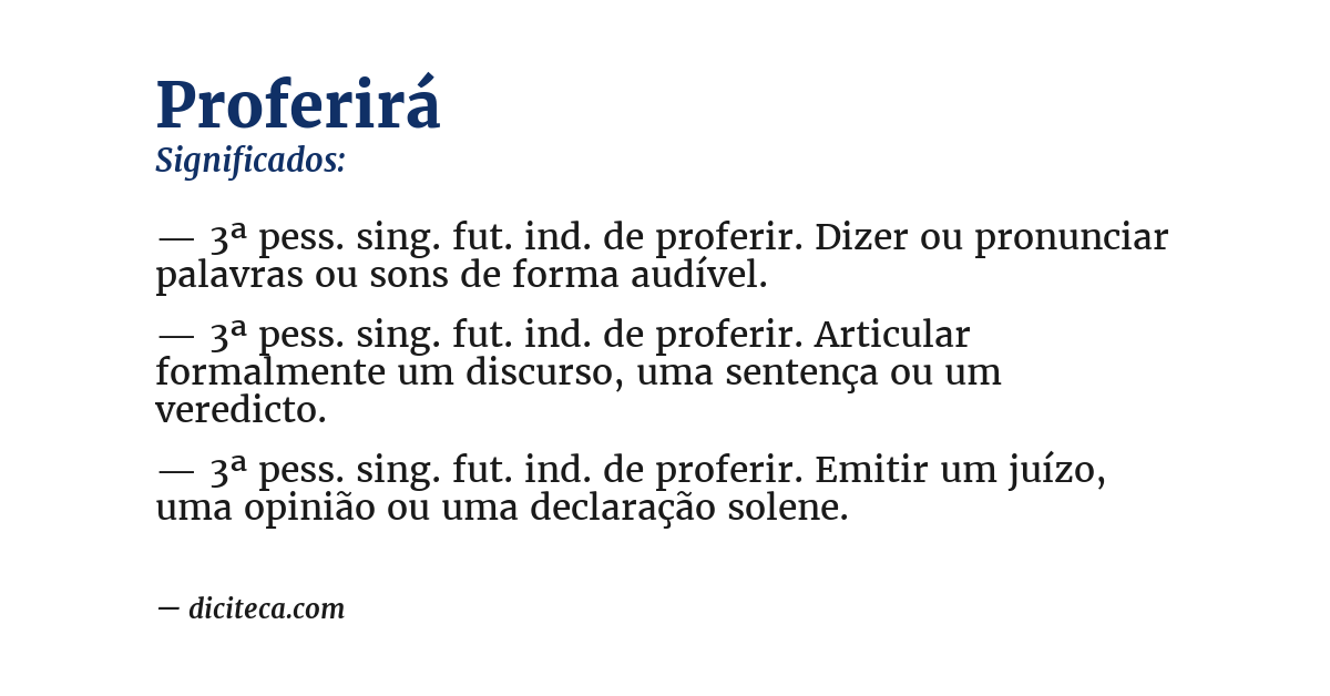 Significado de proferirá