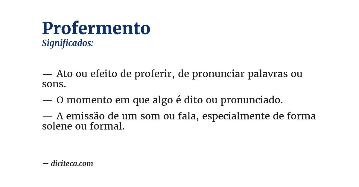 Significado de profermento