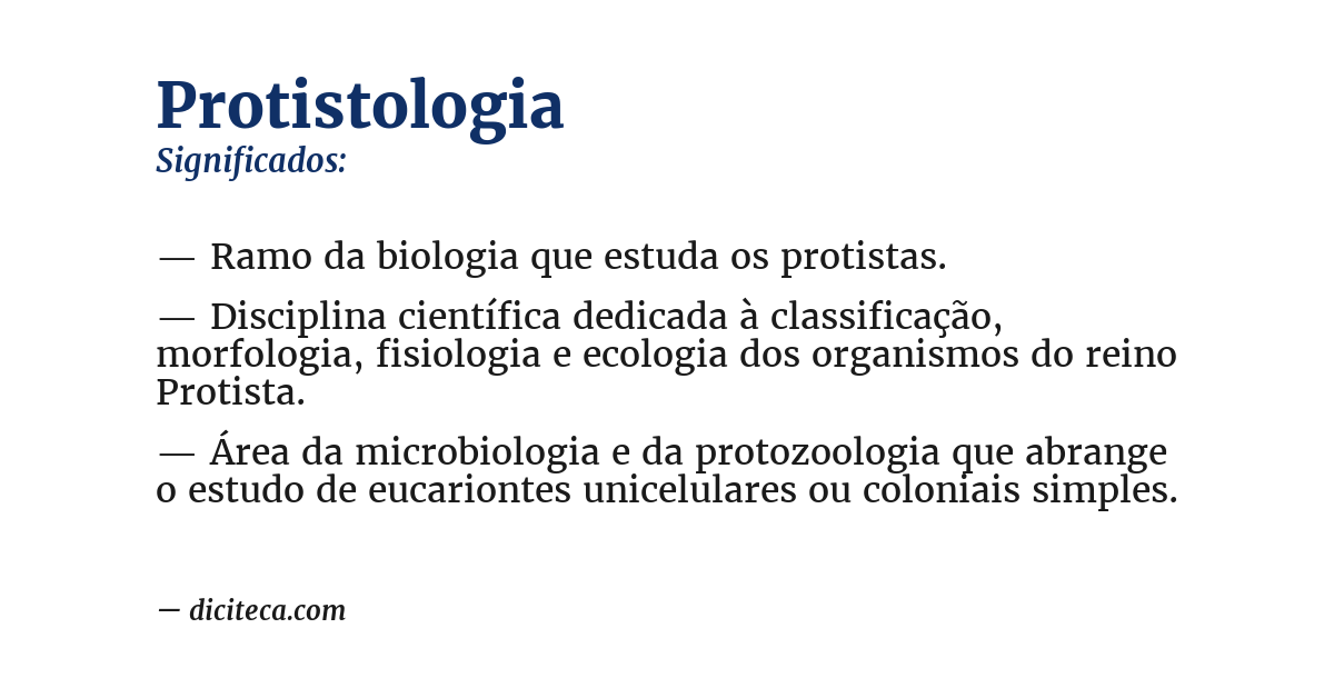 Significado de protistologia