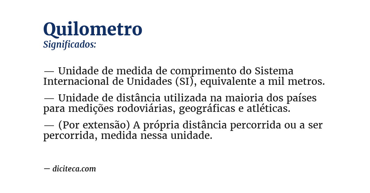 Significado de quilometro