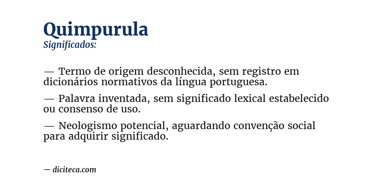Significado de quimpurula