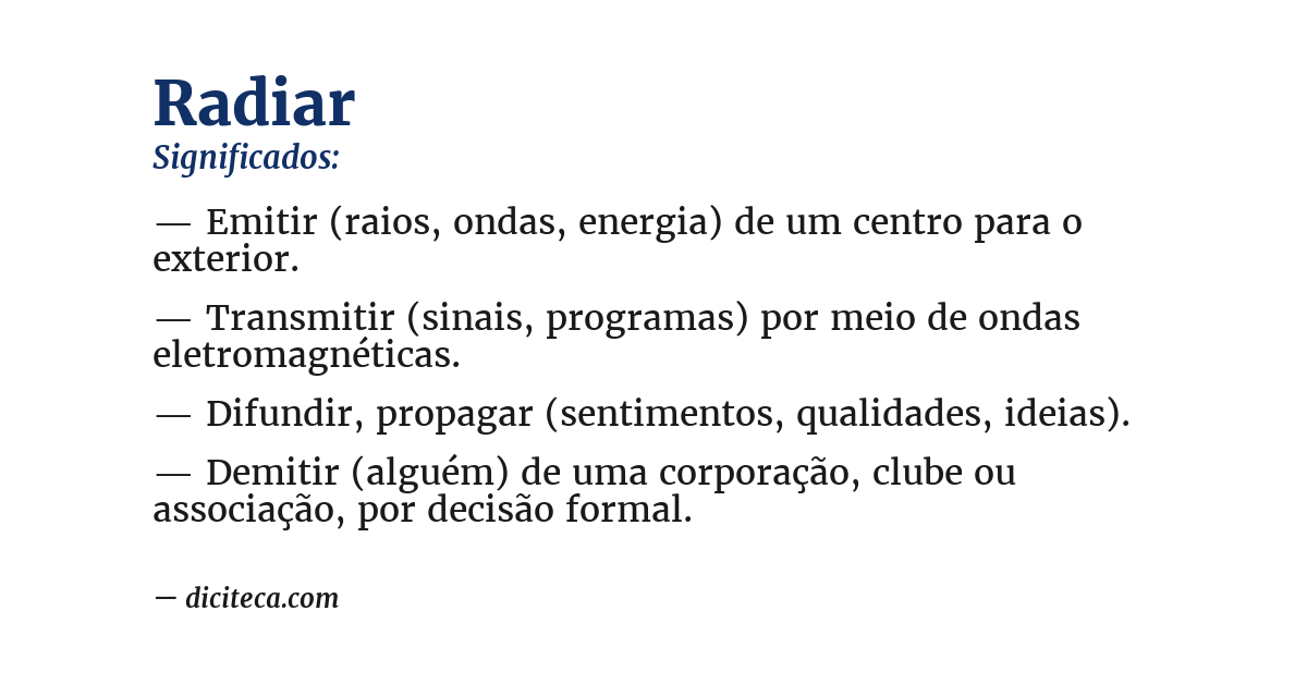 Significado de radiar