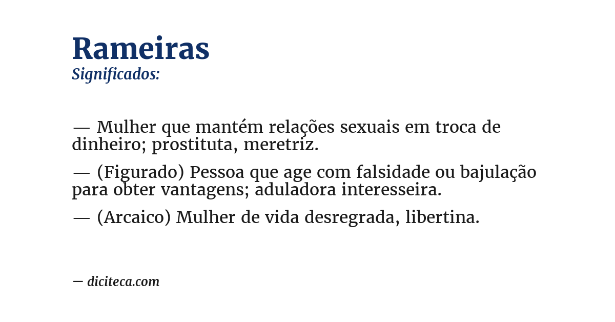 Significado de rameiras