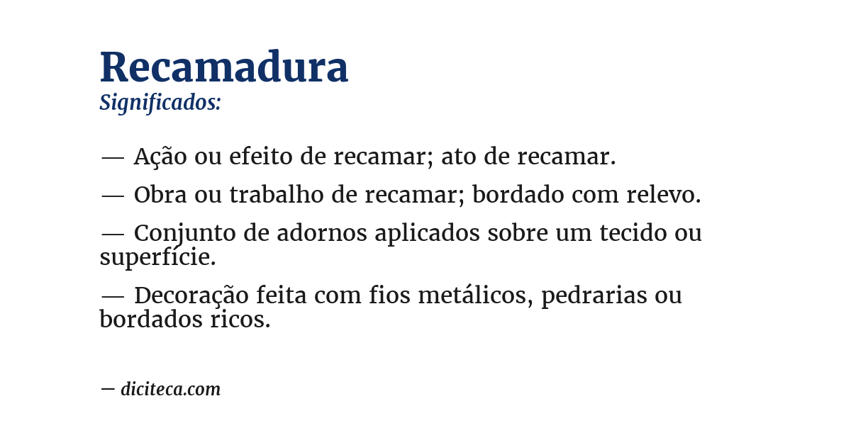 Significado de recamadura