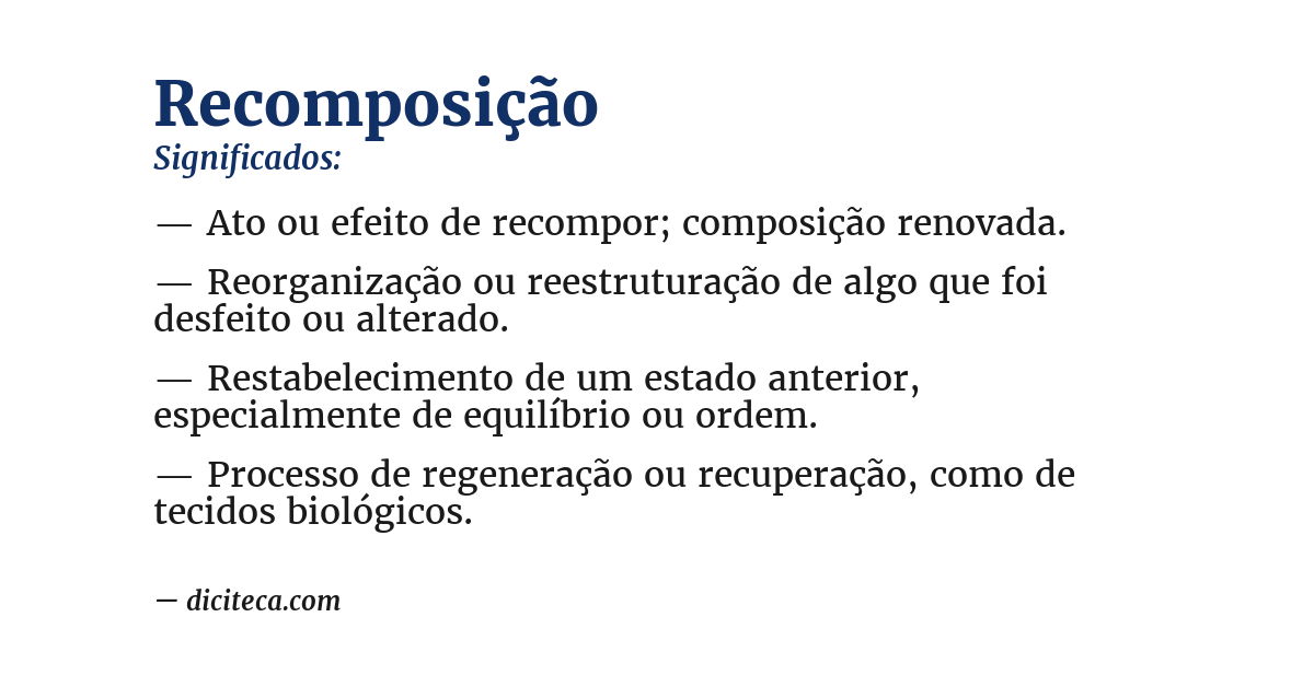 Significado de recomposição