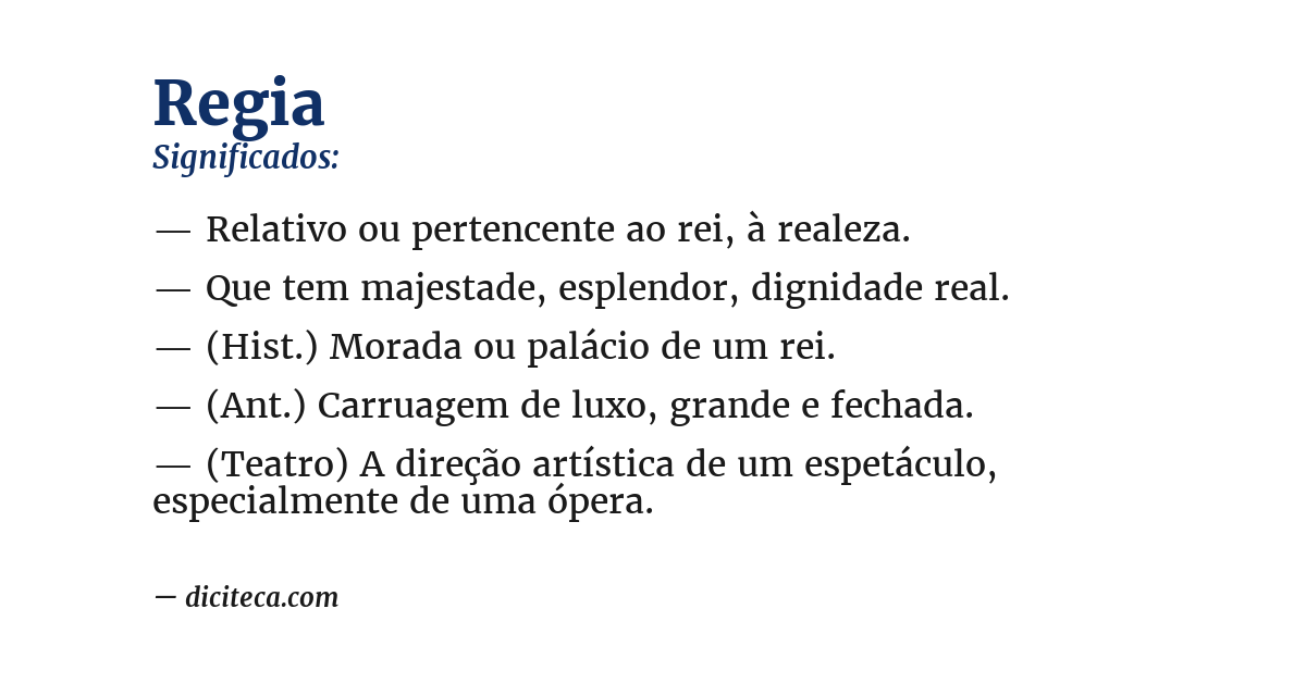 Significado de regia