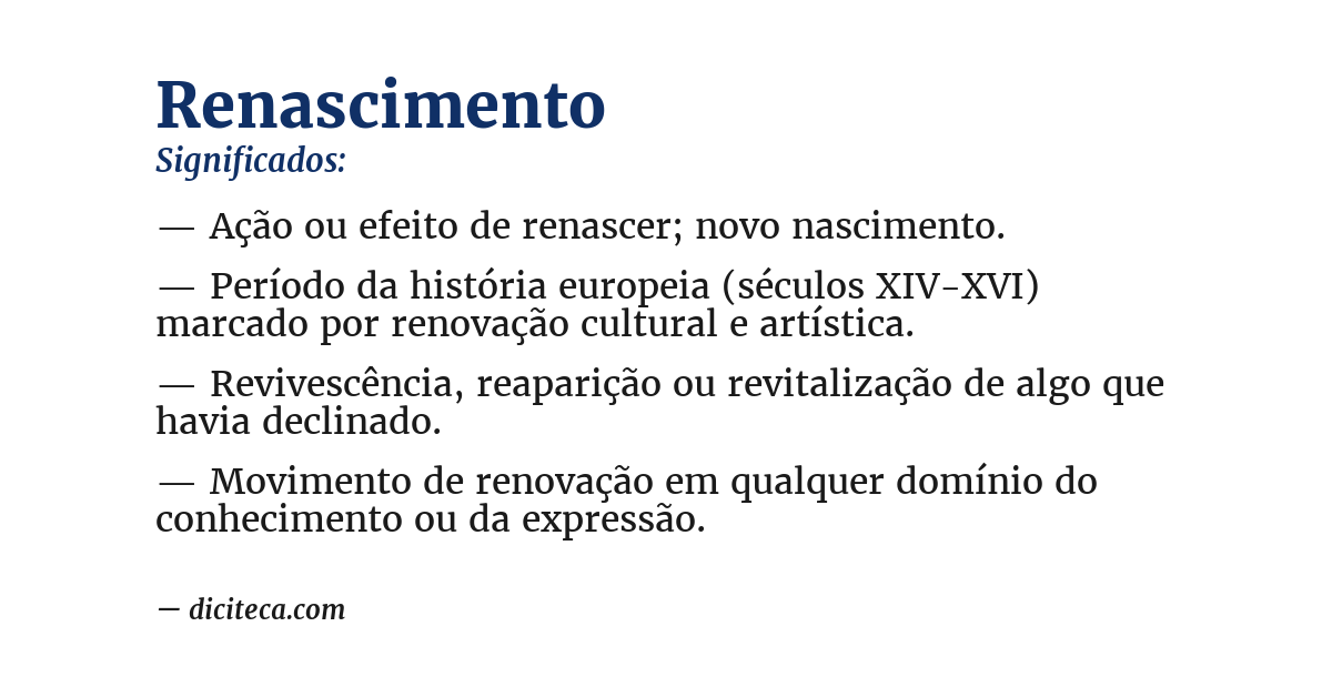 Significado de renascimento