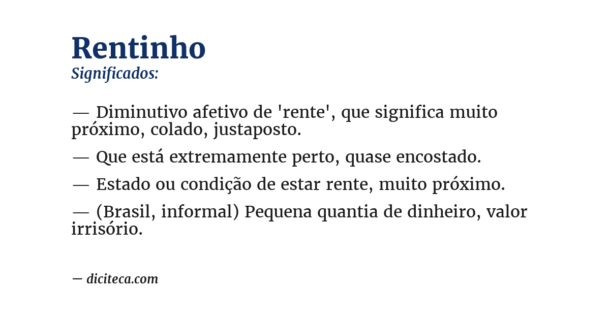 Significado de rentinho