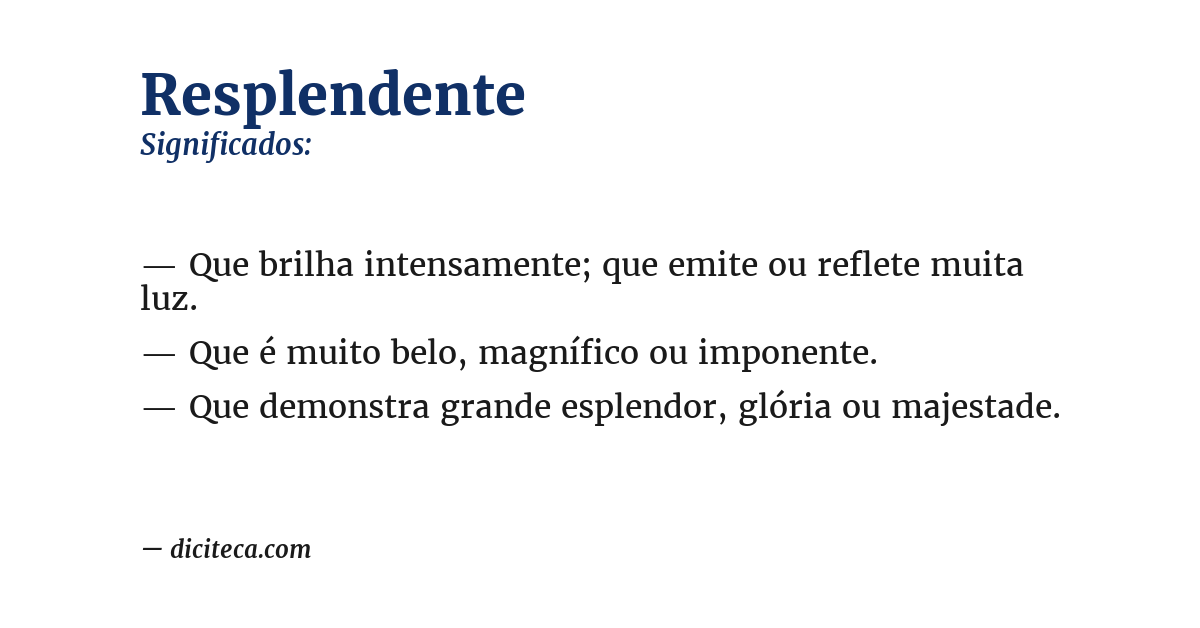 Significado de resplendente
