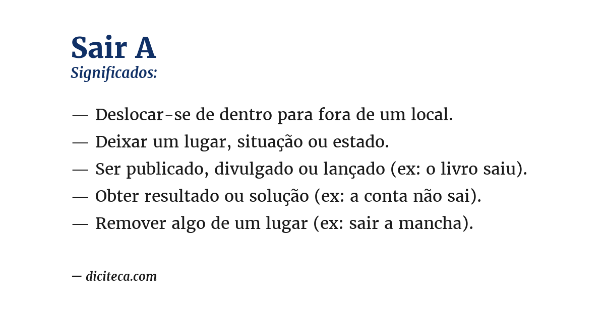 Significado de sair a