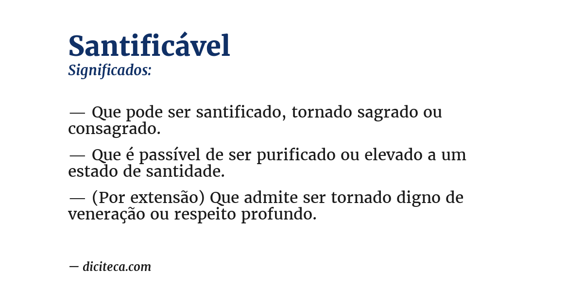 Significado de santificável