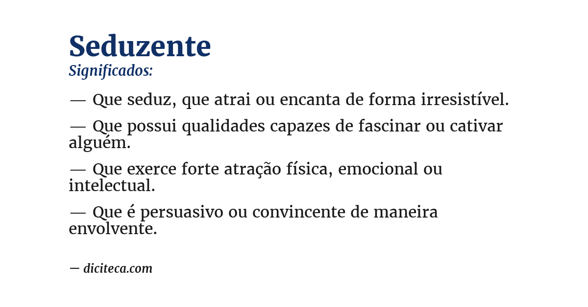Significado de seduzente