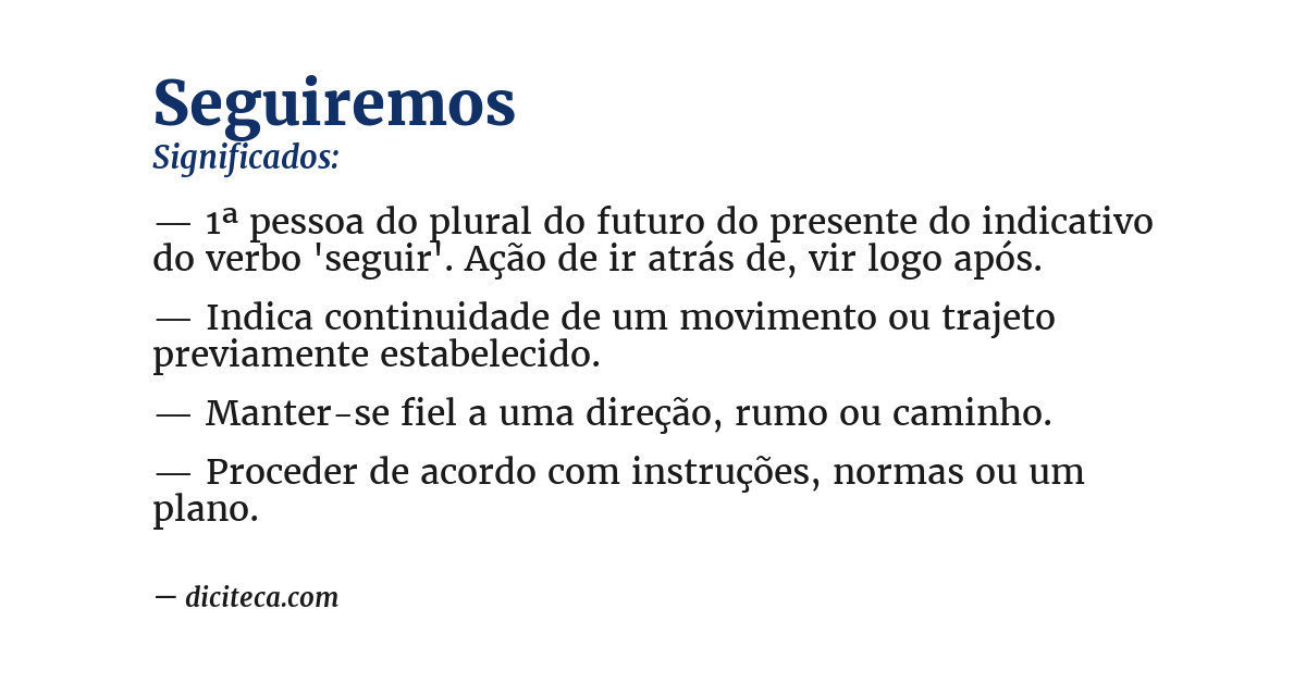 Significado de seguiremos