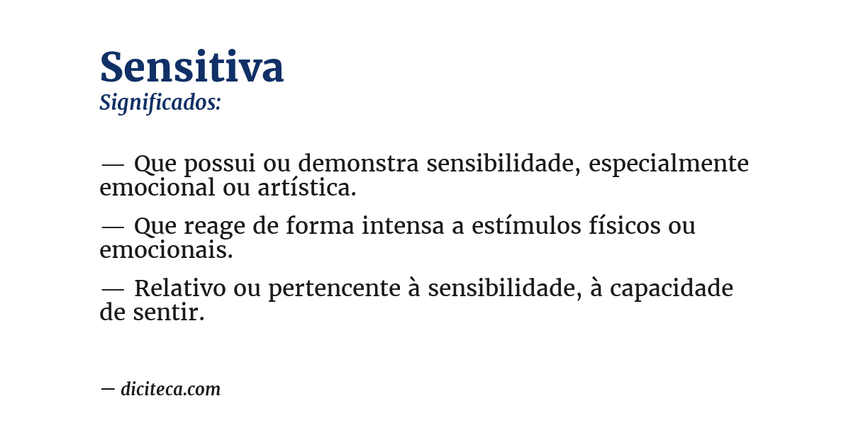 Significado de sensitiva