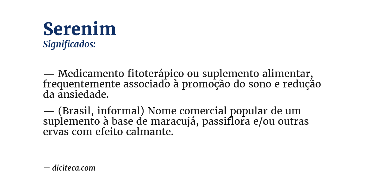 Significado de serenim
