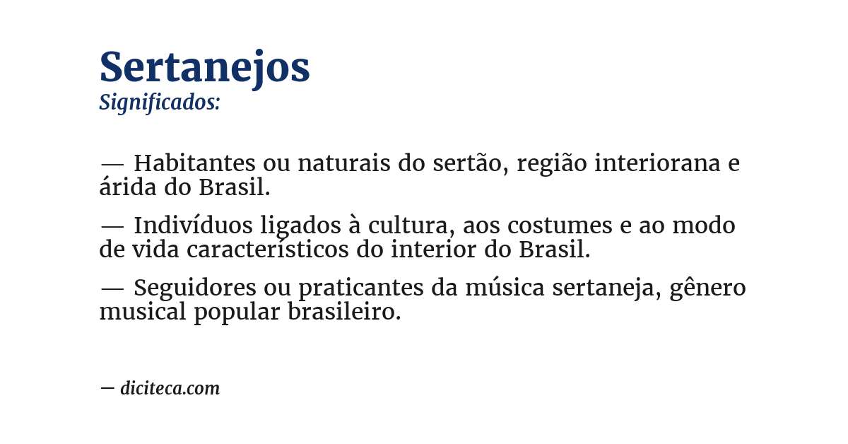 Significado de sertanejos