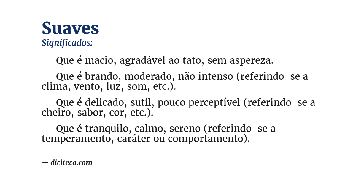 Significado de suaves