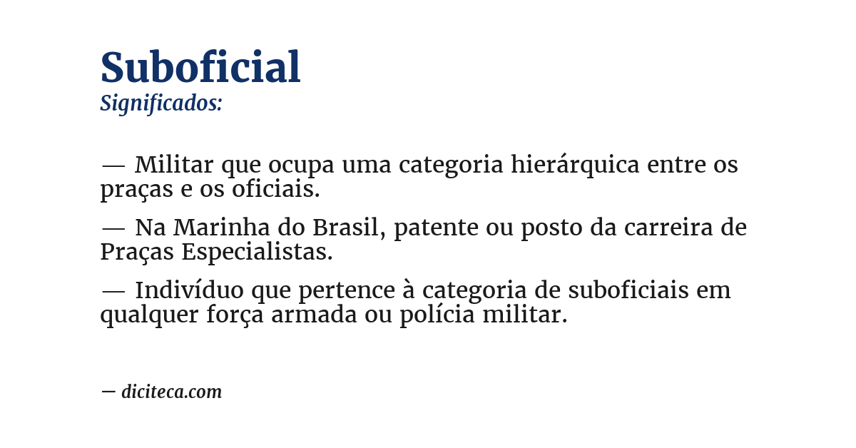Significado de suboficial