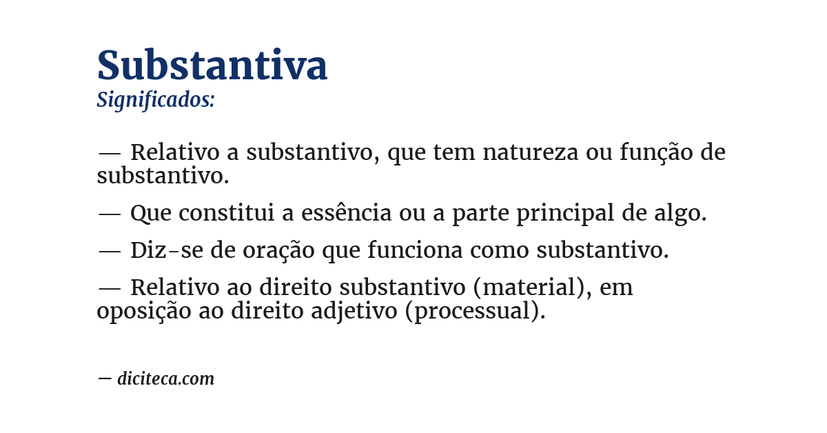 Significado de substantiva