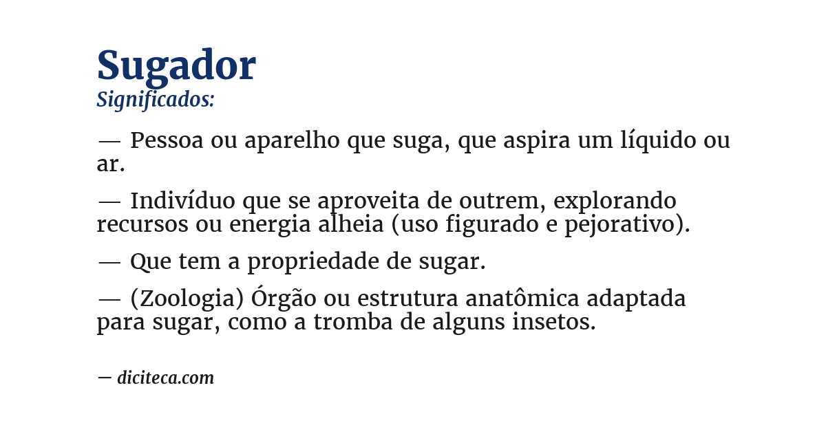 Significado de sugador