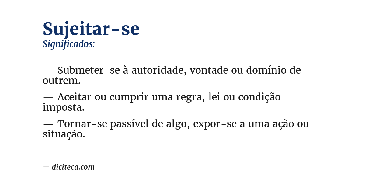 Significado de sujeitar-se