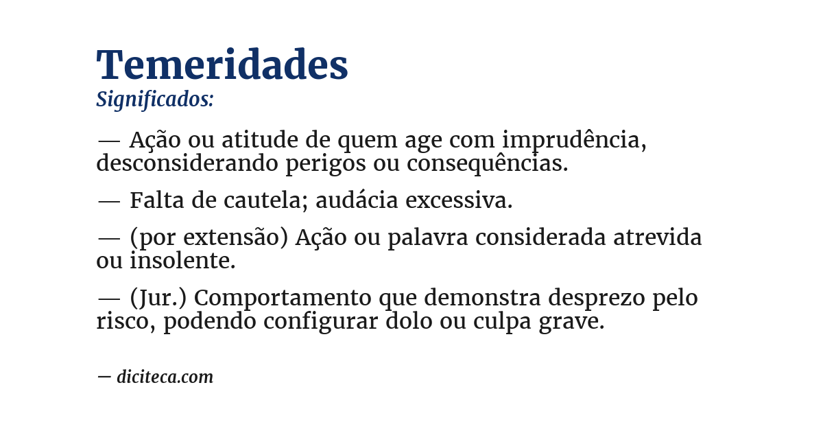 Significado de temeridades