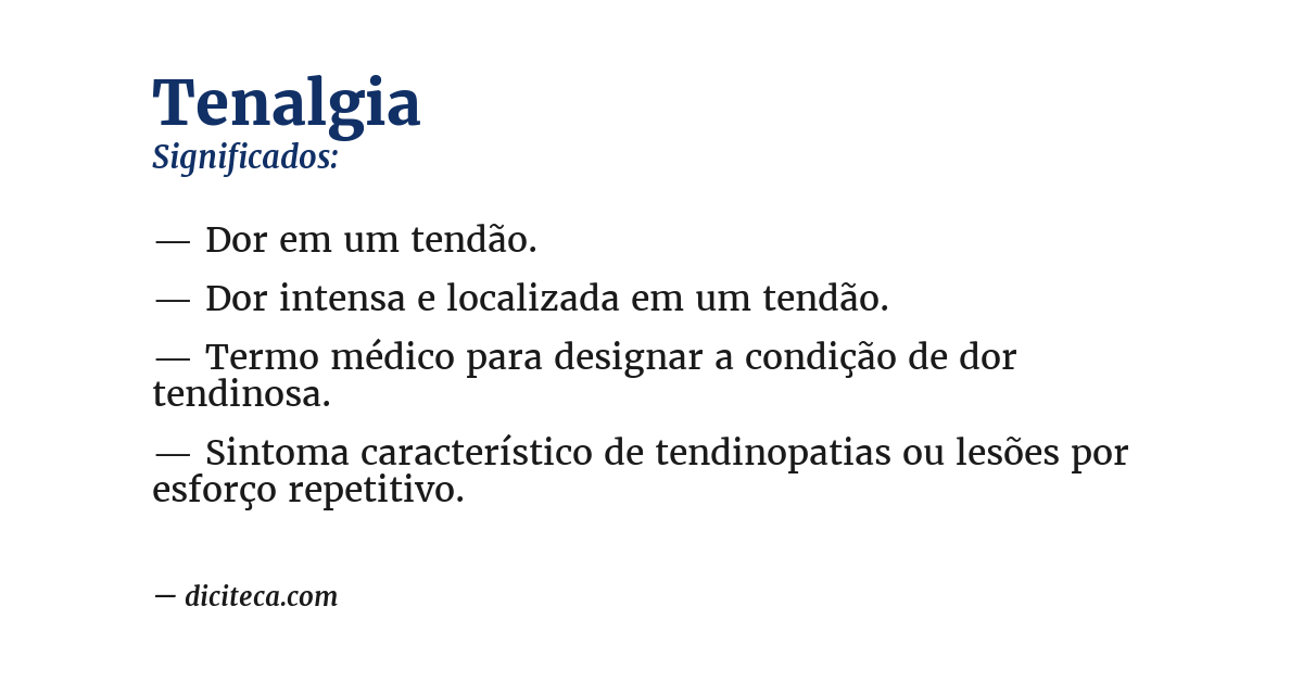 Significado de tenalgia