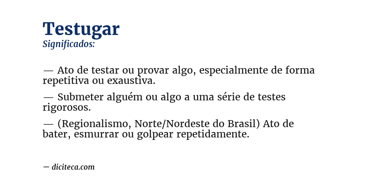 Significado de testugar