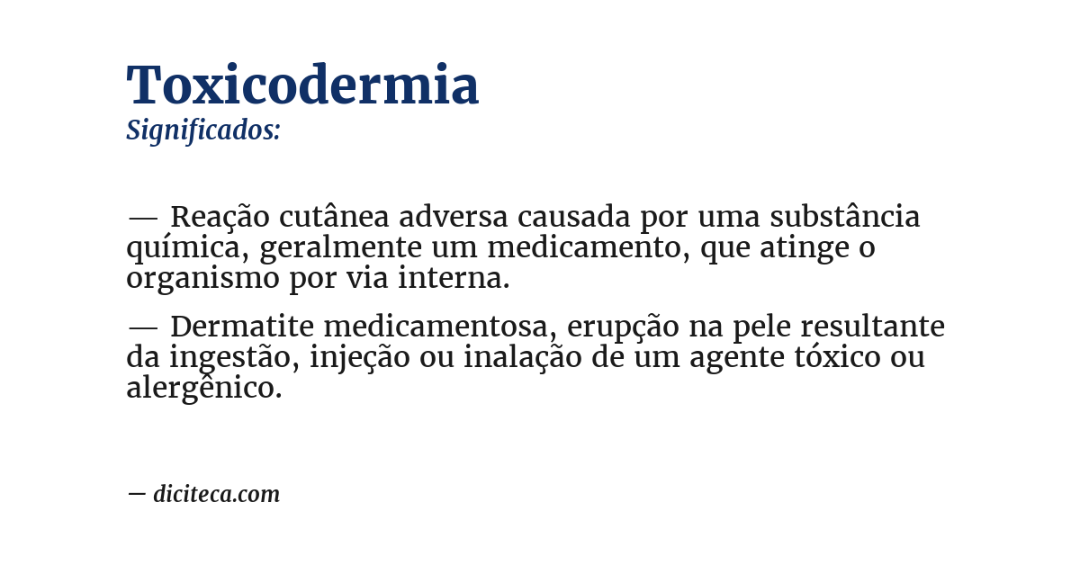 Significado de toxicodermia