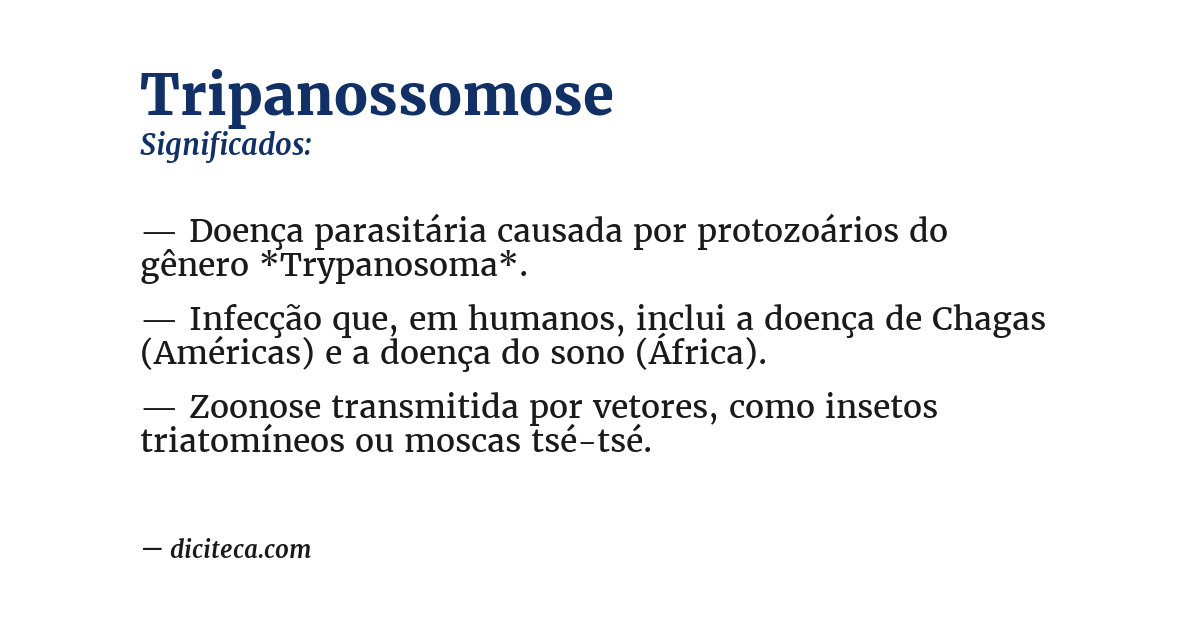 Significado de tripanossomose
