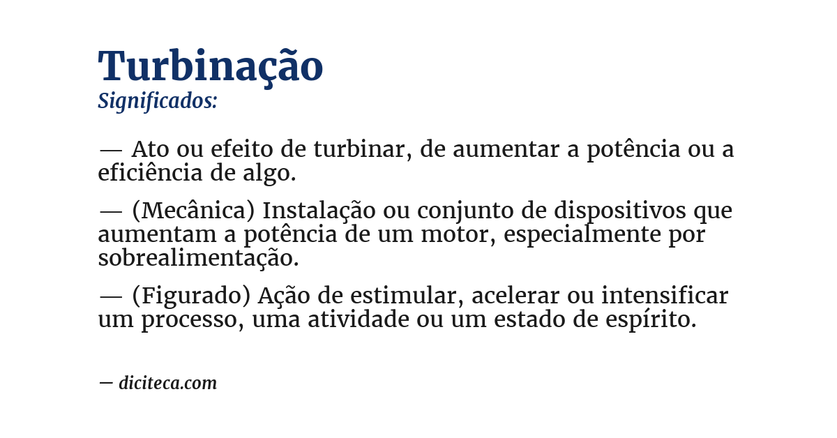 Significado de turbinação