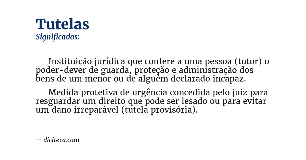 Significado de tutelas