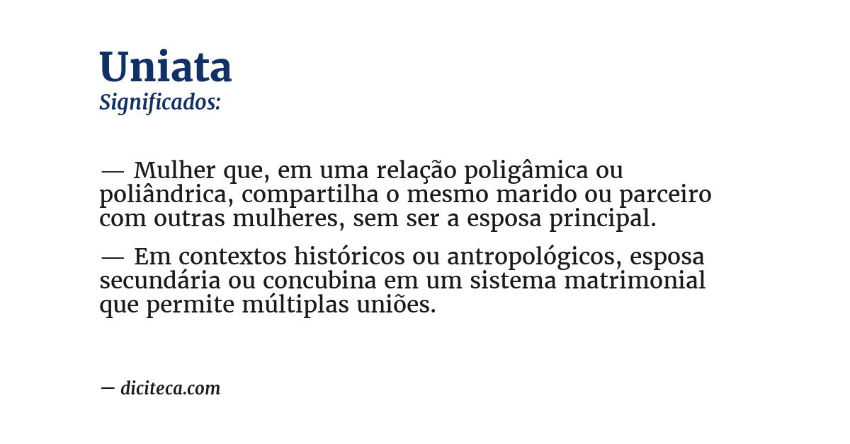 Significado de uniata