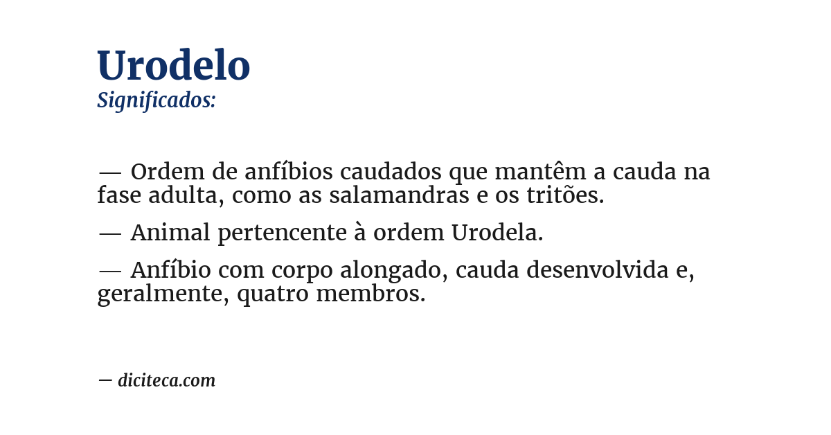 Significado de urodelo