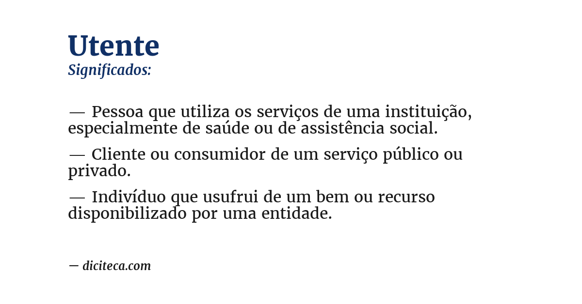 Significado de utente