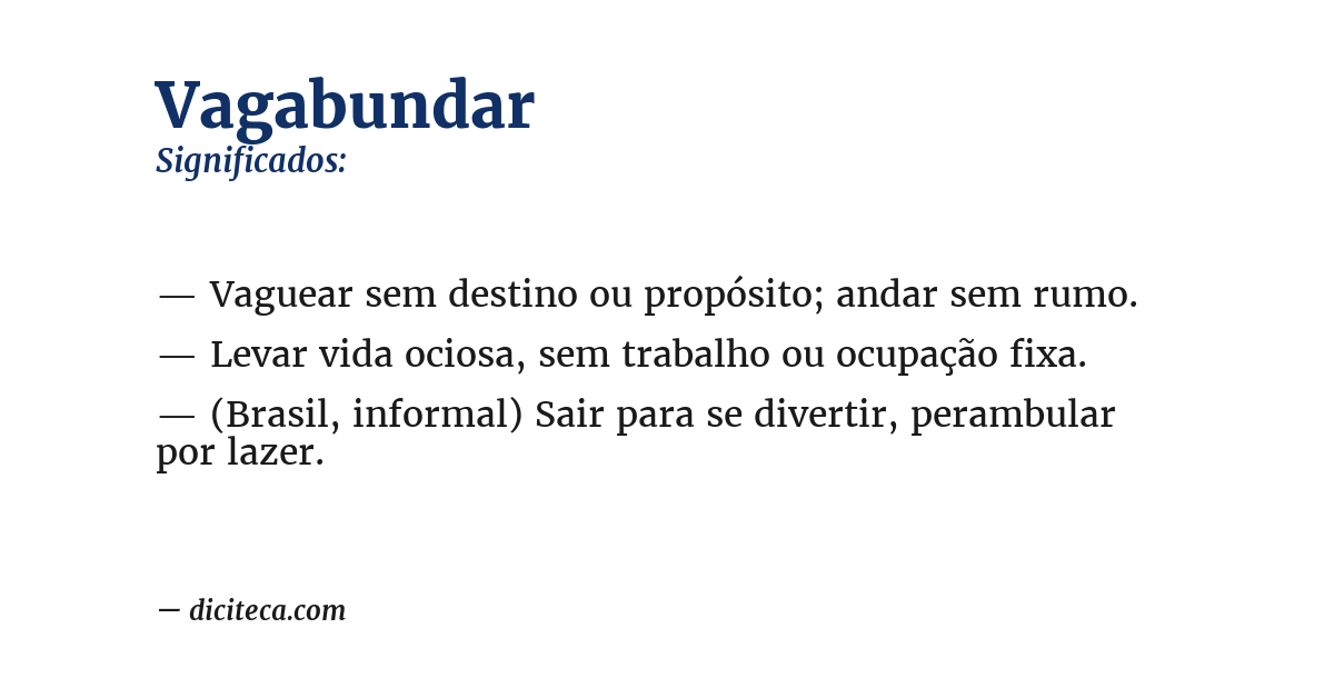 Significado de vagabundar