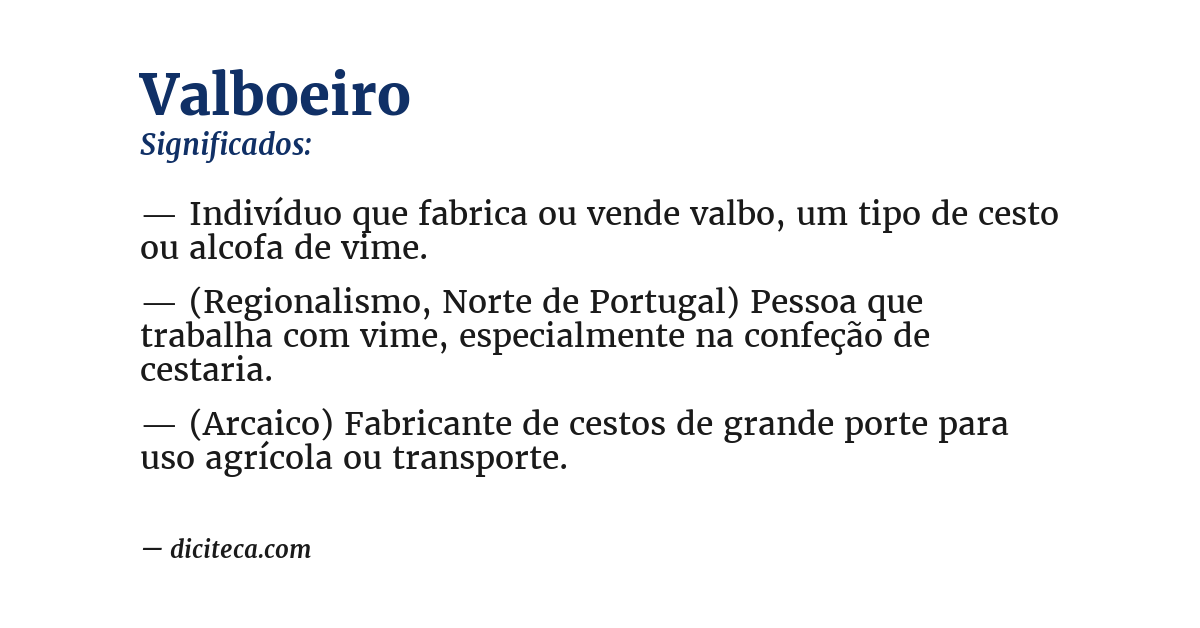 Significado de valboeiro