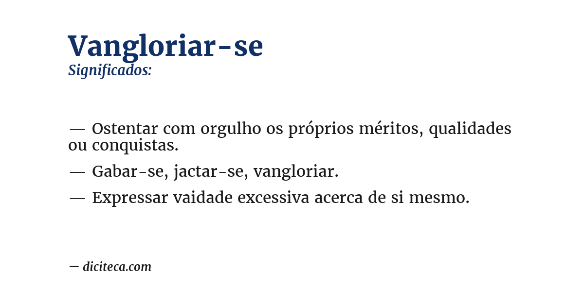 Significado de vangloriar-se