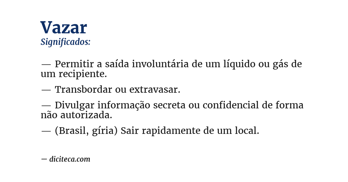Significado de vazar
