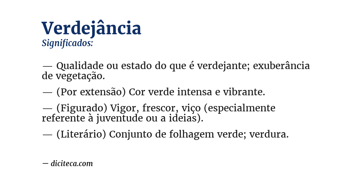 Significado de verdejância