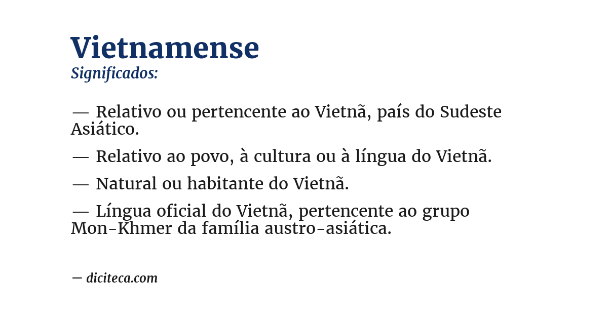 Significado de vietnamense
