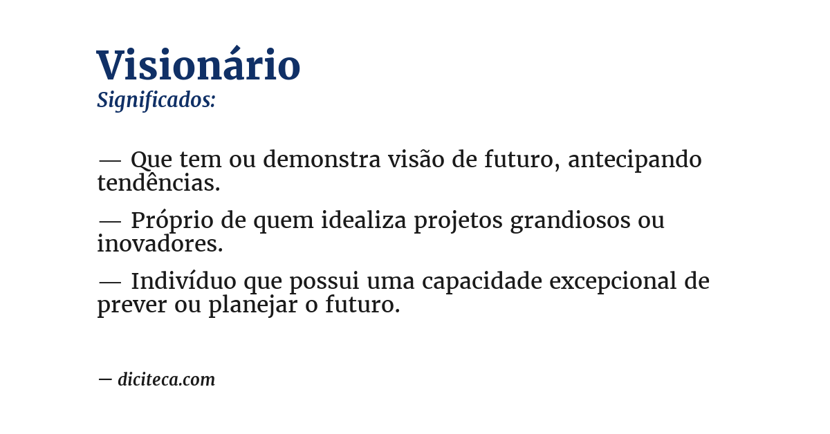 Significado de visionário