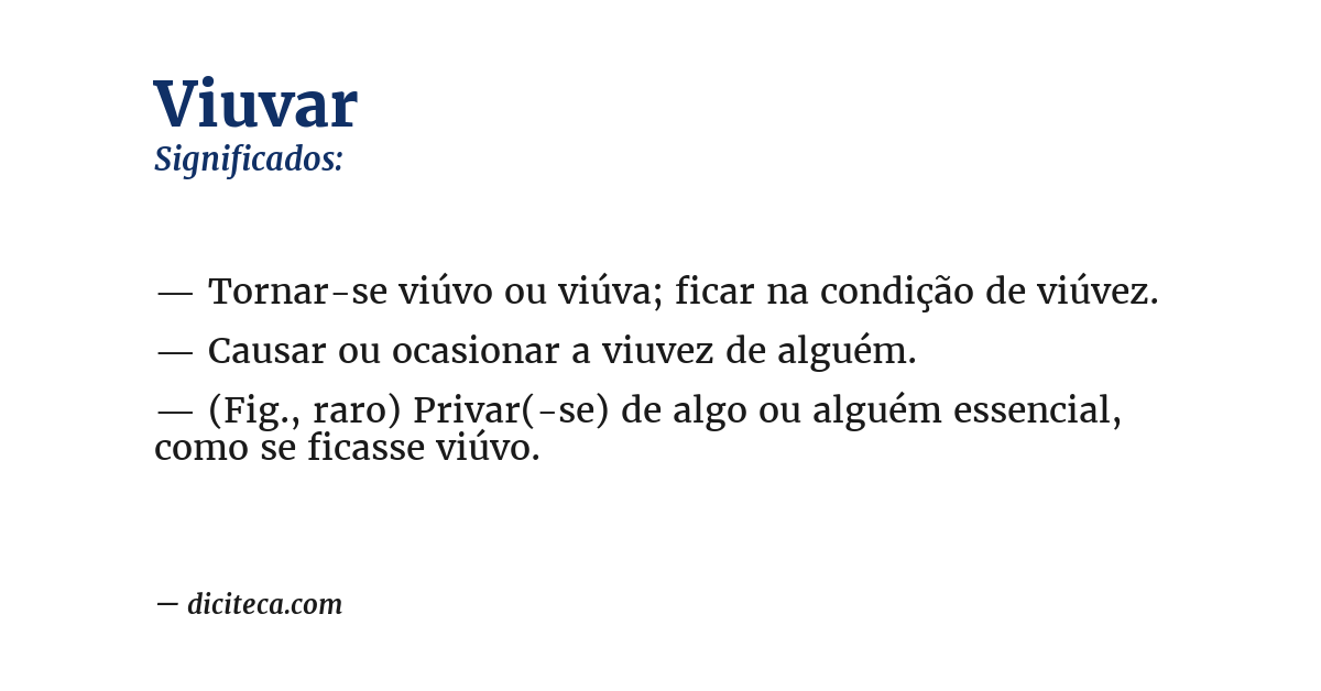Significado de viuvar