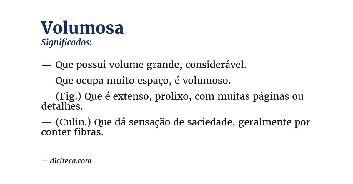 Significado de volumosa