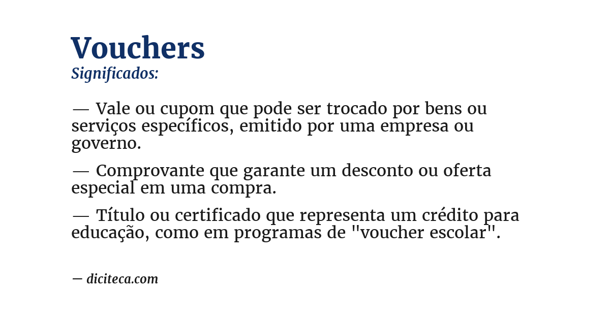 Significado de vouchers