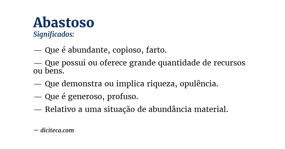 Significado de abastoso