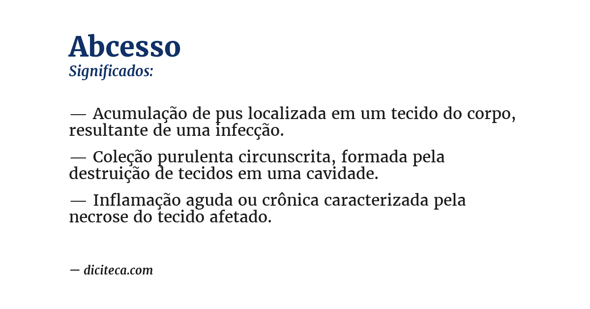 Significado de abcesso