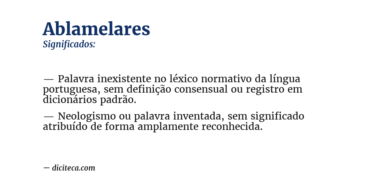 Significado de ablamelares